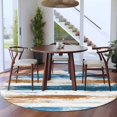 thumbnail image 4 of Vintage Blue Round Area&nbsp;Rug 8ft Brown Wood Grain Texture Abstract Contemporary Non-Slip&nbsp;Washable Circle Rugs Soft Felt Indoor Floor Mat for Bedroom Kitchen Living Room Bathroom, 4 of 9