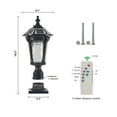 thumbnail image 6 of Retro Solar Column Headlight With Dimmable LED, Remote Control, Long-lasting Illumination, Automatic Sensor Switch, Outdoor Waterproof, Black, 6 of 7