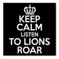 thumbnail image 1 of DistinctInk Custom Bumper Sticker - 8" x 8" Decorative Decal - Black Background - Keep Calm Listen to Lions Roar, 1 of 2