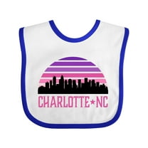 Inktastic Charlotte North Carolina Gifts Skyline Girls Baby Bib