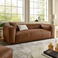 thumbnail image 2 of Sofa, Brown, Faux Leather, Living Room Lounge Cafe Lobby Hospitality Restaurant, Modern Contemporary, HB37651, 2 of 10