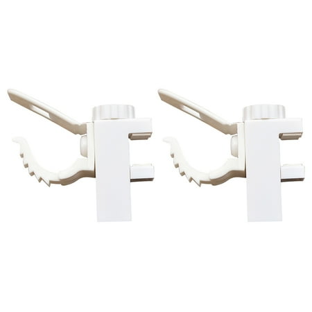 

Azhf Hot Sales 2PCS Bathroom Hanging Rod Clip Adjustable Fixed Clamp Rack Durable Bracket White