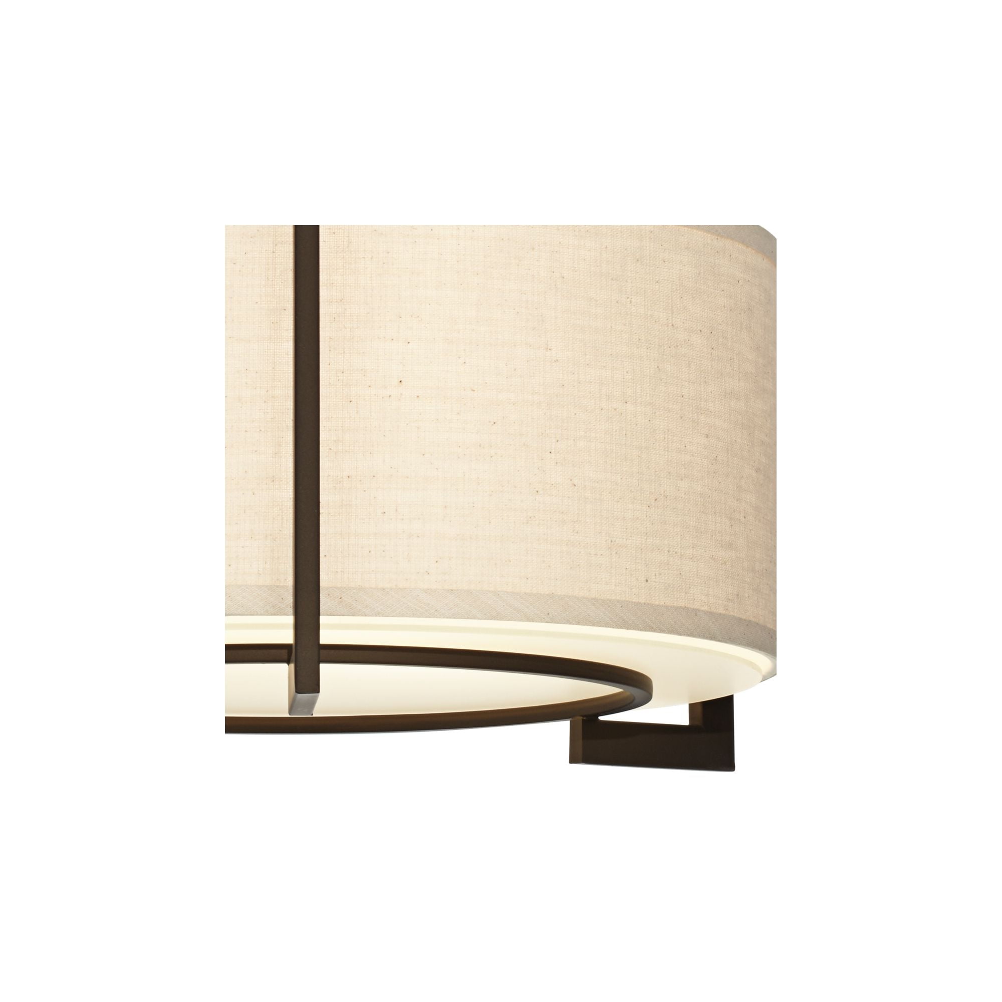 Possini Euro Design Stinson Modern Ceiling Light Semi Flush Mount Fixture 17 1/4" Wide Bronze 3-Light Linen Drum Shade for Bedroom Kitchen Living Room