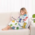 thumbnail image 4 of White Dinosaurs Clouds Leaves Pattern Blanket Hoodies for Kids 6-13YR Oversize Wearable Blanket Hoodies for Boys Girls Teens, 4 of 7