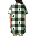 thumbnail image 3 of Naloa Green White Lumberjack Plaid Women's Short-Sleeved Pajama Set, Loungewear, Summer pajamas, Breathable Cozy - XX-Large, 3 of 9
