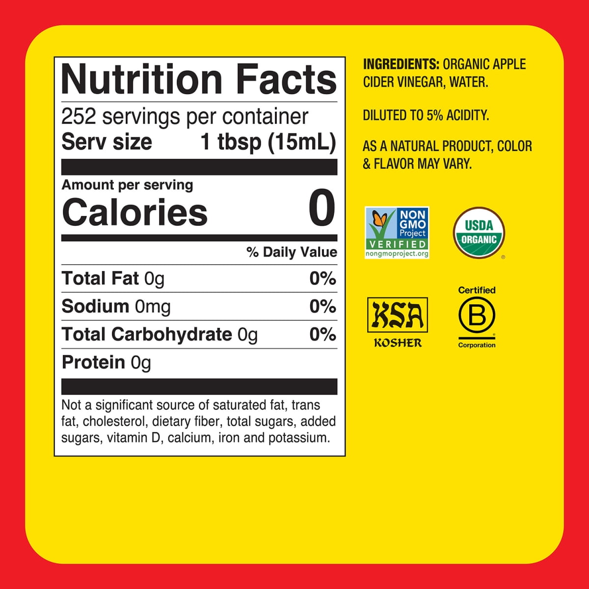 Bragg Organic Apple Cider Vinegar with The Mother, Raw and Unfiltered, 128 fl oz