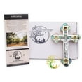 thumbnail image 2 of Mother Of Pearl Crucifix - Olive Wood Wall Hanging Cross Made In The Holy Land Bethlehem. Perfect Catholic Cross For All Occasions, 2 of 5