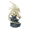 thumbnail image 6 of 10"H Gothic Skeleton Bone Dragon Perching On Crystal Cavern Statue Ghost Drake, 6 of 11