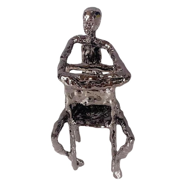 Estatua abstracta de hierro, estatuilla, decoración de oficina, hogar, escritorio, cumpleaños Negro