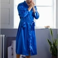 thumbnail image 5 of Dagugfen Pajamas for Men Robes Long Sleeve V Neck Tie Bathrobes Loose Soft Comfy Loungewear Pockets, 5 of 5