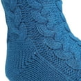 thumbnail image 3 of Women's Knit Slipper Socks, Plush Lined with Non-Slip Silicone Dots, Indoor Outdoor House Shoes, Cozy Winter Gift. Blue 1 pair, 3 of 5