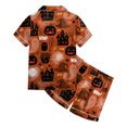 thumbnail image 4 of OJSFQUFP Girls Shorts Set Toddler Short Sleeve Print Shirts Tops Pants Outfits Button, 4 of 6