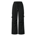thumbnail image 3 of SNKSDGM Women's Plus Work Pants Women Long Cargo Pants Women Jeans Plus Size Cargo Pants Jogger Pants for Women Baggy Drawstring Lightweight Athletic Hiking Pants with Pockets, 3 of 4