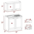 thumbnail image 3 of FM FURNITURE Perseus 2-Shelf Engineered Wood Cabinet Set in Light Gray, 3 of 8