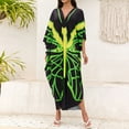 thumbnail image 5 of WULMLEO Kaftan Dresses for Women V Neck Batwing Sleeve Moomoo Nightgowns for Swimwear Plus Size Colorful Dresses Green One Size, 5 of 5