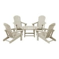 thumbnail image 2 of WestinTrends Malibu 5-Piece HDPE Adirondack Chair Outdoor Patio Conversation Set, Sand, 2 of 15