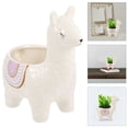 thumbnail image 2 of Adorable Alpaca Decor Desktop Flowerpot Alpaca Shape Flowerpot Succulents Planter, 2 of 8