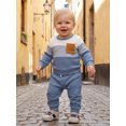 thumbnail image 6 of AceBaby Kids Boys Fall 2Pcs Outfit Sets for 3M-5Y, Contrast Color and Stripes Tops with Pants Toddler Clothes for Casual Daily, 6 of 9