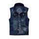 thumbnail image 2 of Ceisia Men's Regular-Fit Turn-Down Collar Single-Breasted Washed Denim Sleeveless Vest Gift, 2 of 9