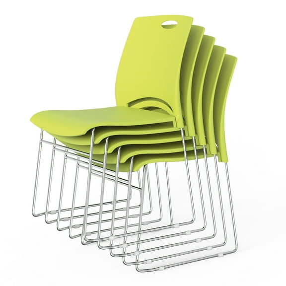 Ktaxon Stacking Chairs Ser of 5, Folding Chairs Seating for Dining, Conference, Wedding, Meeting, Indoor & Outdoor Use