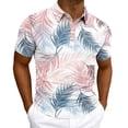 thumbnail image 2 of COSFO Hawaiian Polo T Shirts for Men Mesh Short Sleeve Work Shirt Slim Fit Casual Collared Summer Pullover Tops, 2 of 6