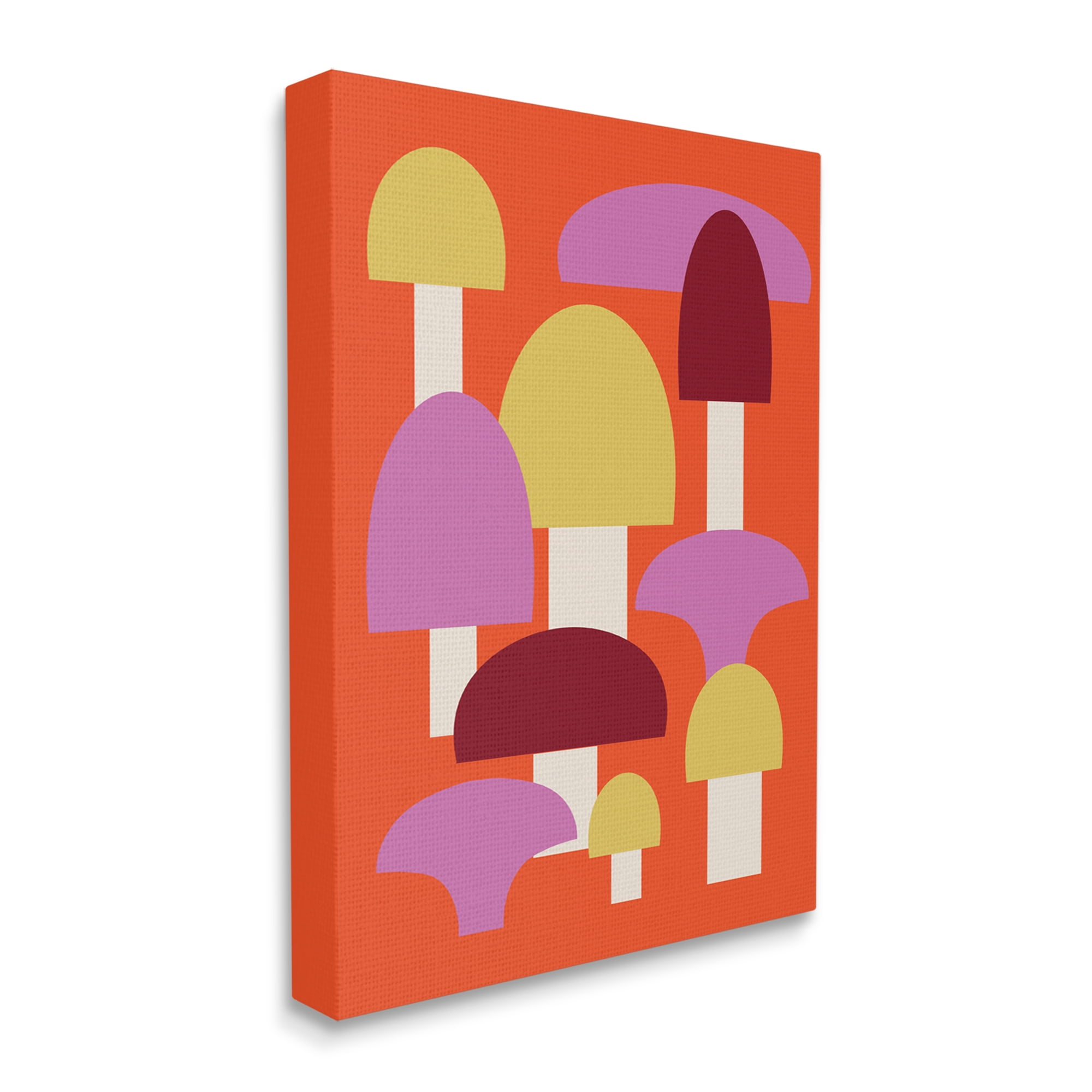 Stupell Industries Pop Style Mushrooms Botanical & Floral Painting Gallery Wrapped Canvas Art Print Wall Art, 16 x 20