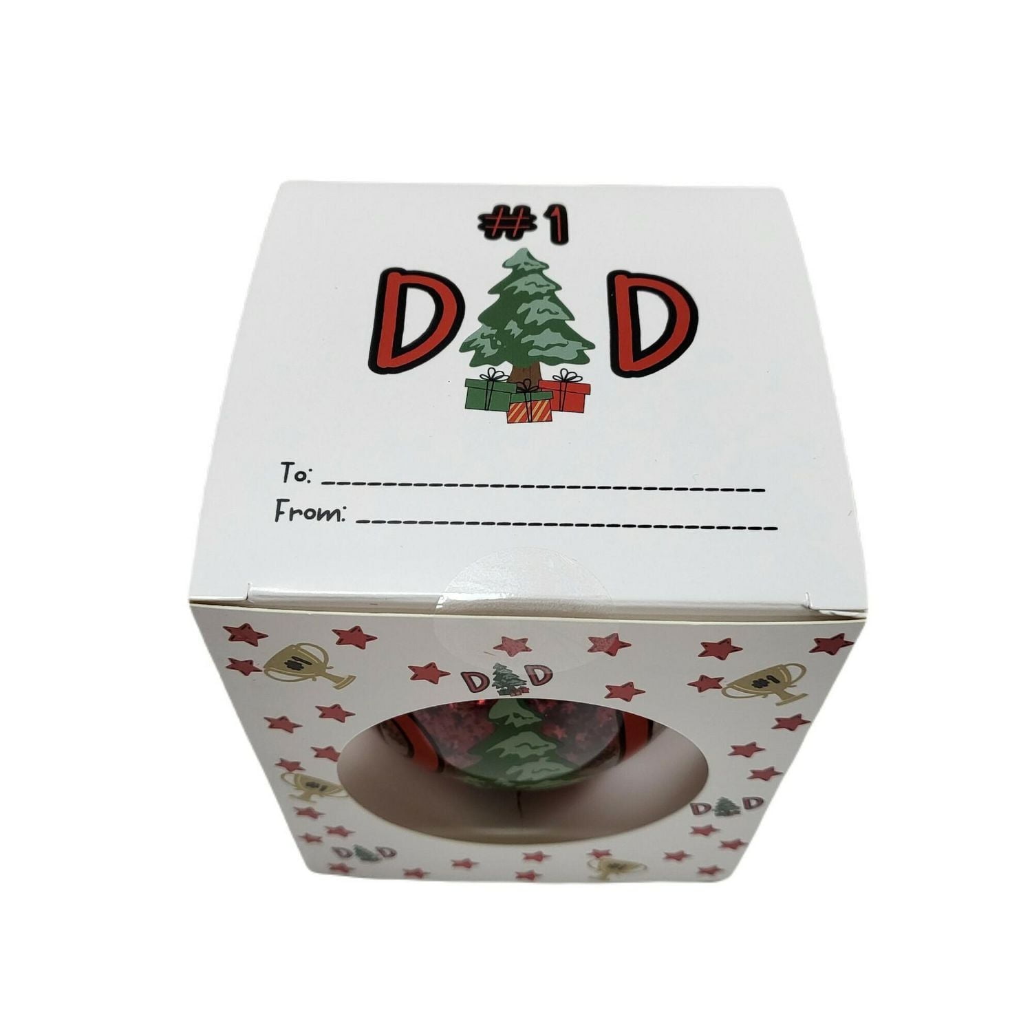 « #1 Papa » Ornement de Noël à collectionner, 4 po, Temps des Fêtes « #1 Papa » Ornement de verre à collectionner