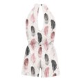thumbnail image 2 of Gibobby Mono Corto Informal Mono de playa con estampado informal de verano para mujer, mono de cintura alta, mono sin mangas con cuello Halter, pantalones cortos, cintura elás(Rosa， XXL), 2 of 5