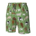 thumbnail image 4 of Cauagu Cows And Calves Print Men's Swim Trunks,Hawaiian Bathing Suit Swimsuits Beach Shorts with Pockets for Men Quick Dry Swimming Board Shorts-Small, 4 of 6