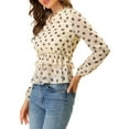thumbnail image 4 of Allegra K Women's Floral Split V Neck Casual Ruffle Chiffon Peplum Blouse, 4 of 6