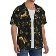 thumbnail image 4 of Sigee Christmas Gold Deers1 Print Men's Shirts Casual Button Down Short Sleeve Summer Beach Shirt Hawaiian Vacation Shirts Tee Shirt-X-Large, 4 of 7