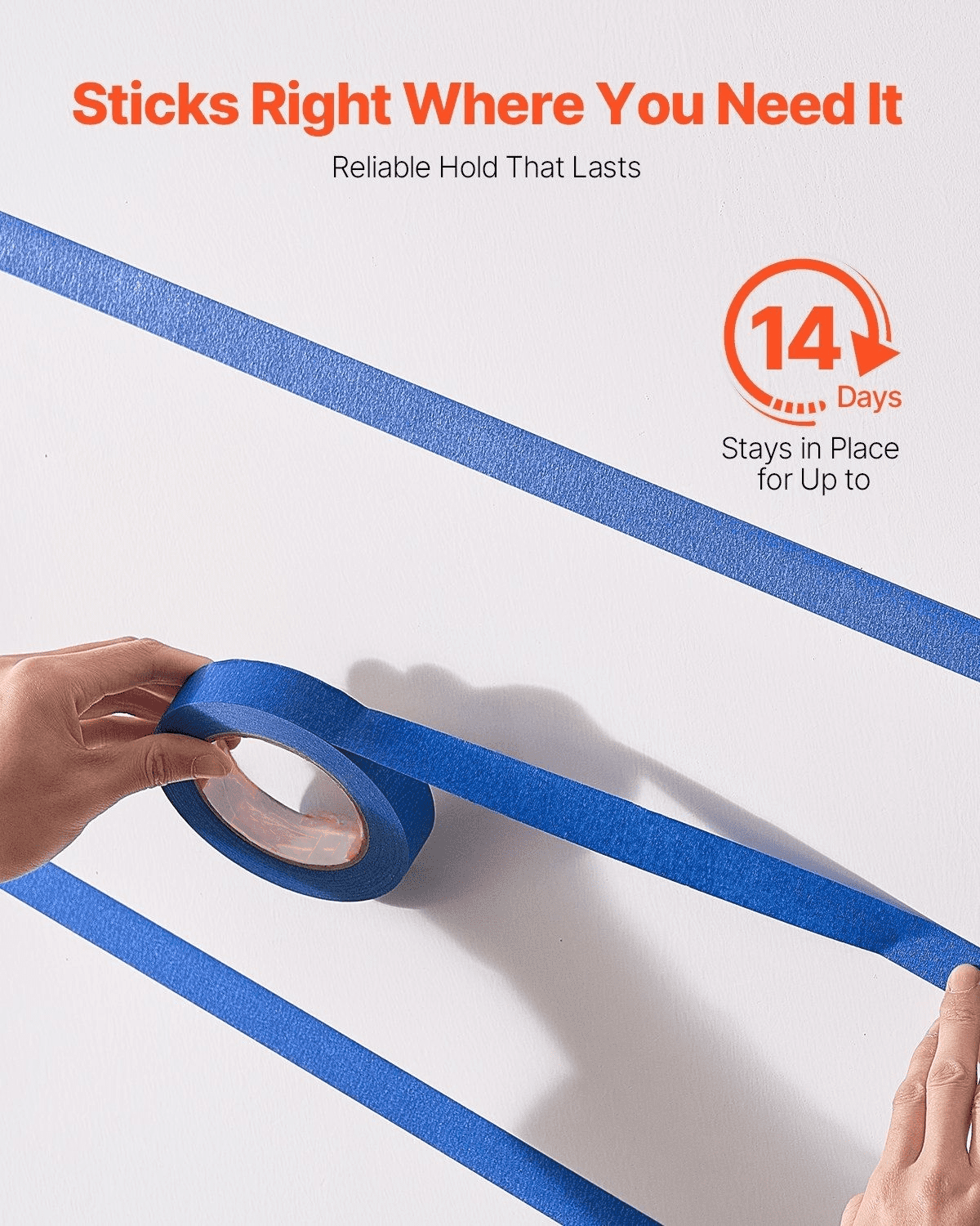 Painters Tape 1 Inch - 6 Roll Set, Blue Masking Tape for Painting, DIY Crafts, Labeling, Trim & Edges - Easy Tear, Clean Removal, Multi-Surface Use