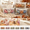 thumbnail image 2 of Fall Pumpkin Linen Pillow Cover, Thanksgiving Seasonal Decor Pillowcase, Farmhouse Style Great Housewarming Gift for Fall Home Decor, 2 of 8