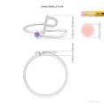 thumbnail image 4 of ANGARA Natural 0.06 Ct. Amethyst with Diamond Initials Ring in 14K White Gold for Women (Ring Size: 11.5), 4 of 9