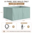 thumbnail image 6 of Snubbull Outdoor Privacy Curtains for 10x13ft Gazebo, 4 Panels Waterproof Sidewalls with Zippers & Tiebacks, Replacement Curtains for Patio Canopy, Calcite Blue, Only Curtain, 6 of 11
