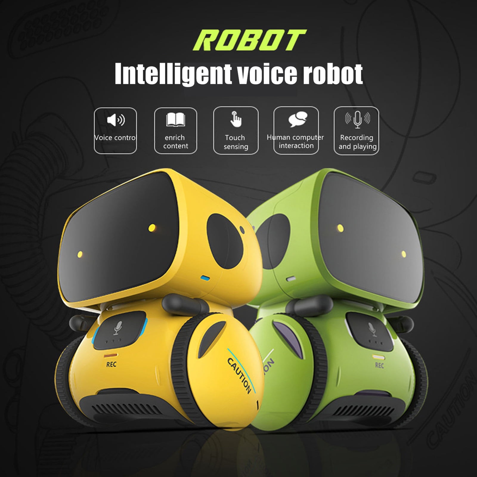 Xqxayjr under $5 3Pcs Interactive RobotToy, Interactive Smart RobotToy,Talking Dancing Singing Robotic Companion forKids,Programmable Touch Control Voice Command Robot