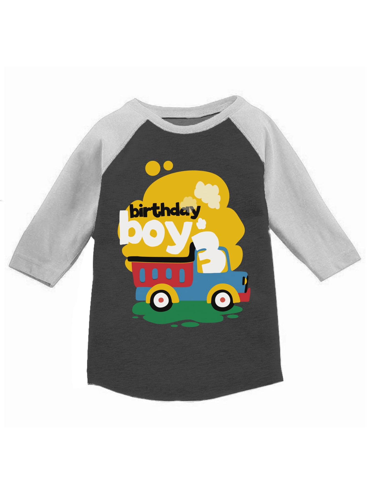 Awkward Styles Toy Truck Birthday Boy Toddler Raglan 3rd Birthday