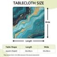 thumbnail image 2 of Blue and Gold Marble Sparkle Waves Pattern Square Fitted Tablecloth with Elastic Edge,Square Table Cover,Washable Elastic Table Cover for Home Kitchen Party Decor 34"x34", 2 of 6