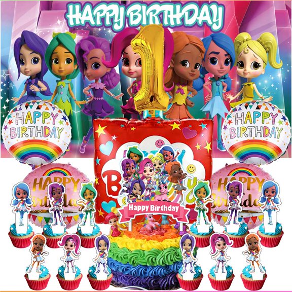 Rainbow Rangers Party Supplies Decor 1st Kit Balloons Birthday Cake Topper Banner Backdrop Decorations