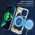 thumbnail image 3 of Heavy Duty Case for iPhone 13 Pro, Rugged PC Soft Silicone Shockproof Magnetic Triple-Layers Protective Cover Compatible with MagSafe Wireless Charging Military Grade Lens Protection Case,Deep Blue, 3 of 6