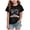Black, variant on USA Flag 4th of July Coquette Bow Floral Patriotic Girl T-Shirt,Black