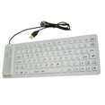 thumbnail image 1 of Clavier Souple 85 Touches Pliable en Silicone Clavier USB Filaire Étanche pour PC Notebook Ordinateur Portable-Blanc, 1 of 9