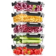 thumbnail image 1 of Recipientes de vidrio para almacenamiento de alimentos Skroam, 5 paquetes de 1040 ml con tapas, 1 of 7