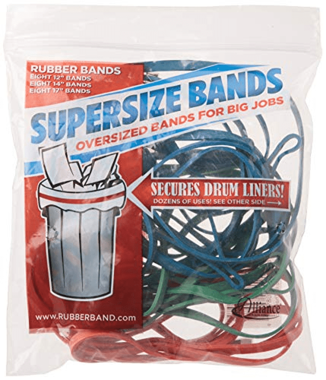 10 EXTRA LONG RUBBER BANDS  IDEAL FOR LITTER BOXES TRASH CAN HOLDERS . 