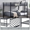 thumbnail image 4 of Aukfa Metal Bunk Bed Full over Full, High Guardrail and Metal Slats, Space-Saving Bed Frame for Kids Teens, Black, 4 of 8