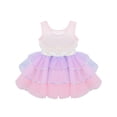 thumbnail image 2 of Eandarui Kids Girls Gymnastics Leotard Dress Sequin Shiny Ballet Ruffled Tulle Skirts Princess Party Pink 6, 2 of 7