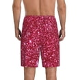 thumbnail image 3 of Naloa Pink Glitter Men's Short Pajama Pants, Lounge Comfort Shorts with Elasticized Waistband and Side Pockets - X-Large, 3 of 9