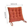 thumbnail image 3 of Cinvoph 16"x16" Velvet Deck Chair Cushions with Ties Warm Washable Kitchen Seat Pads, Soft Comfortable Chair Cushion for Dining Room Home, Durable Seat Pad for Daily Sitting, Watermelon Red, 3 of 6
