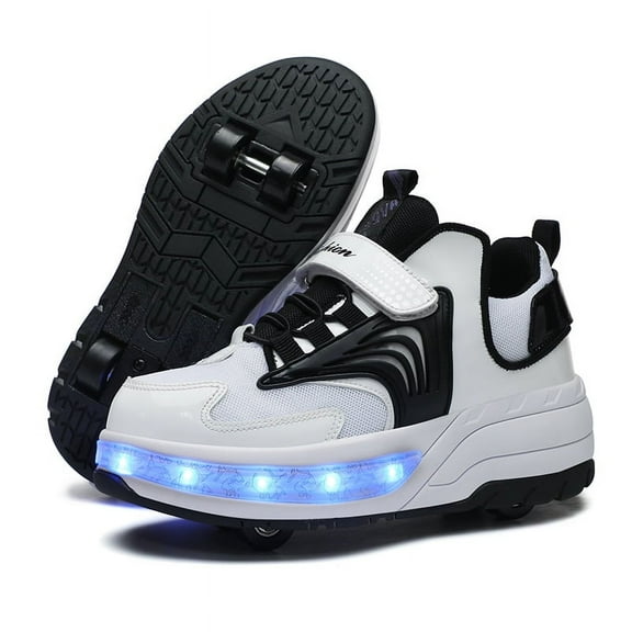 Kids Roller Skates Light up Shoes with Wheels Shoes LED USB Charging Roller Sneakers for Girls Boys Birthday Christmas Gift