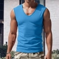 thumbnail image 2 of Outfmvch tank top for men Spring Summer Casual Sleeveless Tank Tee Shirt womens tops Blue, 2 of 5